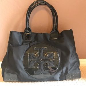 TORY BURCH LARGE ELLA BLACK TOTE